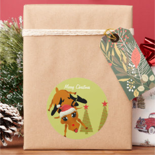 Cute Reindeer Classic Round Sticker