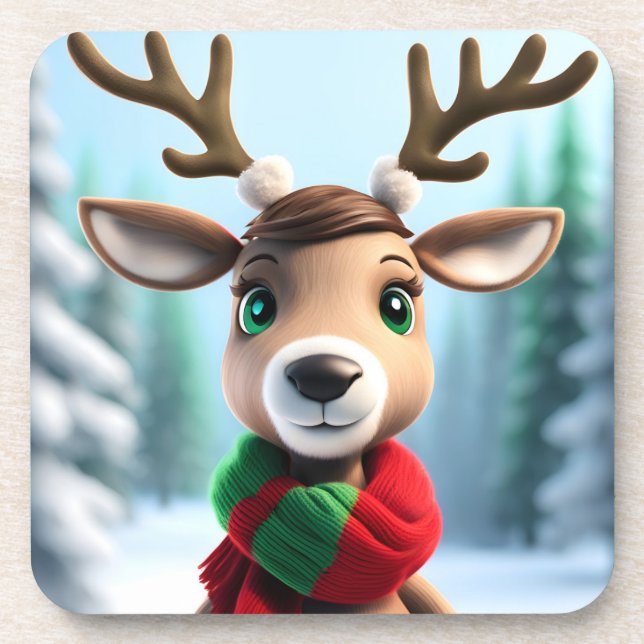 Cute Reindeer Coaster (Front)
