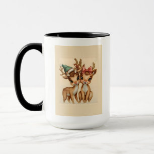 Cute Reindeer Couple Christmas Mug Holiday Gift