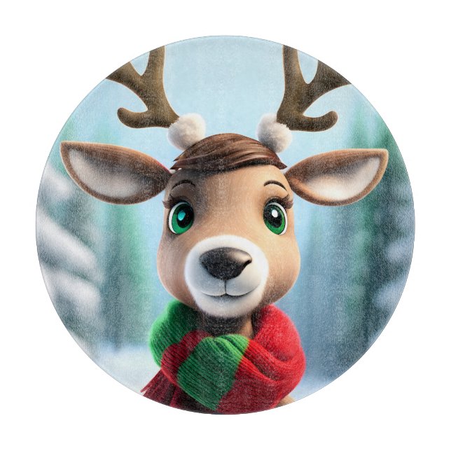 Cute Reindeer Cutting Board (Front)