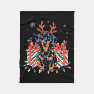 Cute Reindeer Dachshund Christmas For Women Men Do Fleece Blanket