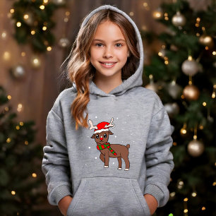 Cute Reindeer Drawing with Snowflakes Christmas