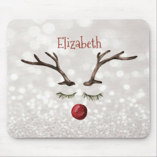 Cute Reindeer Face,Bokeh    Mouse Pad