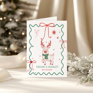 Cute Reindeer Handdrawn Frame Card