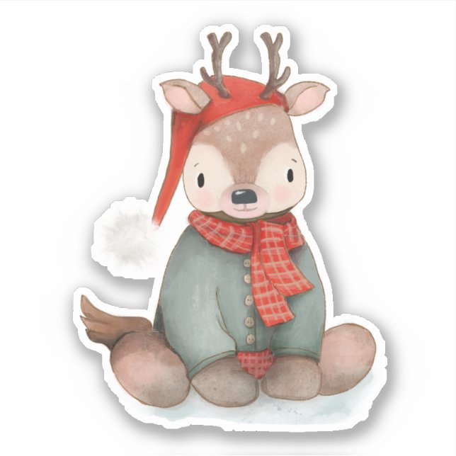 Cute Reindeer Illustration Christmas  (Front)