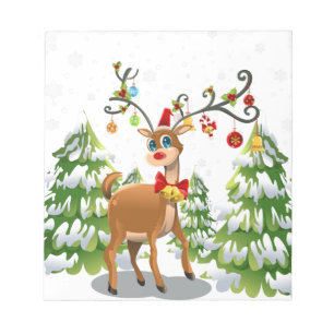 Cute Reindeer in the Snow Notepad