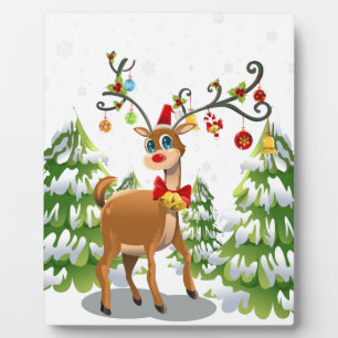 Cute Reindeer in the Snow Plaque