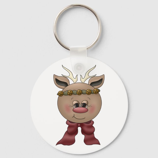 Cute Reindeer Keychain (Front)