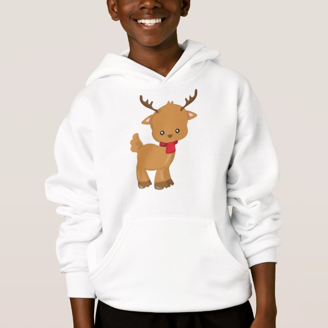 Cute Reindeer, Little Reindeer, Scarf, Antlers (Front)