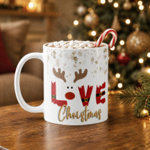 Cute Reindeer LOVE Christmas Holiday