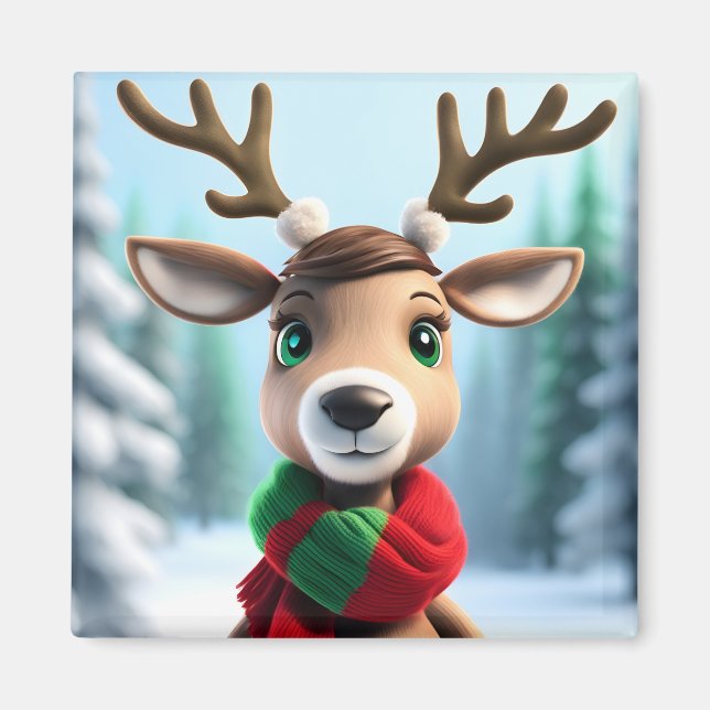 Cute Reindeer Magnet (Front)