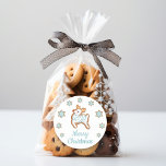 Cute Reindeer Merry Christmas Classic Round Sticker<br><div class="desc">Cute Reindeer Merry Christmas Classic Round Sticker.</div>