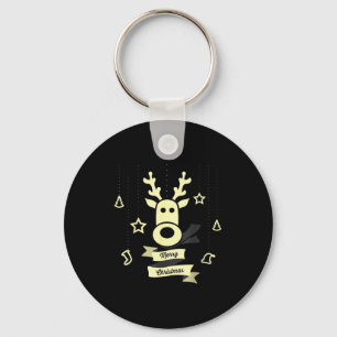 Cute Reindeer Merry Christmas  Keychain