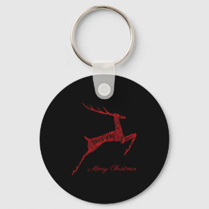 Cute Reindeer Merry Xmas Merry Christmas Happy New Keychain