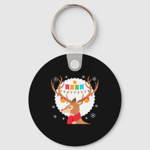 Cute Reindeer Merry Xmas Merry Christmas Happy New Keychain