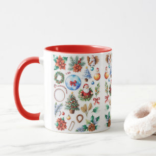 Cute Reindeer Pattern Christmas Gift Theme Holiday Mug
