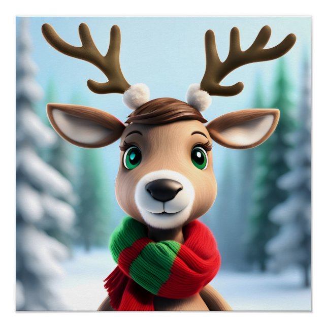 Cute Reindeer Poster (Front)
