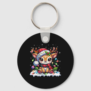 Cute Reindeer Santa Christmas Xmas Girls Women Kid Keychain