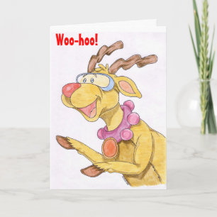 Cute Reindeer with Goggles Holiday Card