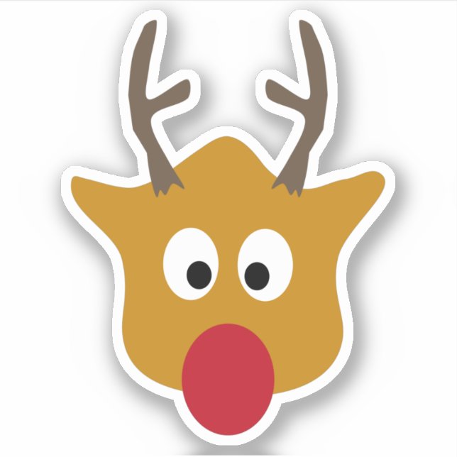Cute Reindeer With Red Nose Christmas (Front)