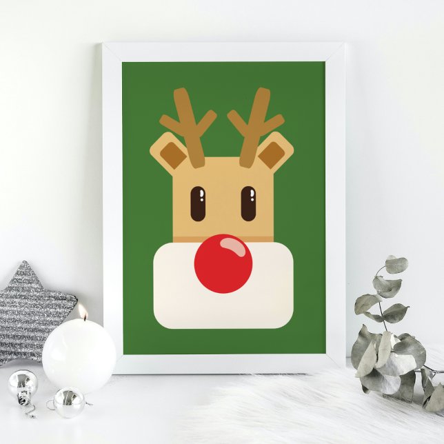 Cute Reindeer with Red Nose  Poster (Creator Uploaded)