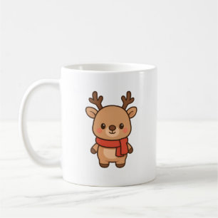 Cute Reindeer with Scarf Christmas Mug