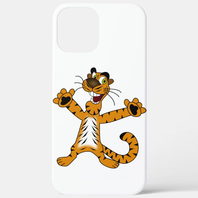 CUTE REJOICING SPOTTED BROWNISH YELLOW TIGER Case-Mate iPhone CASE (Back)