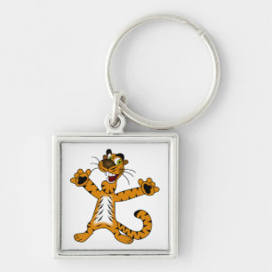 CUTE REJOICING SPOTTED BROWNISH YELLOW TIGER KEYCHAIN
