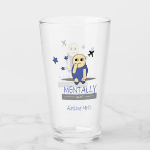 Cute Relatable Chimy Airplane Mode Glass Cup