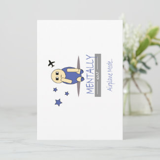 Cute Relatable Chimy Airplane Mode Greeting Card