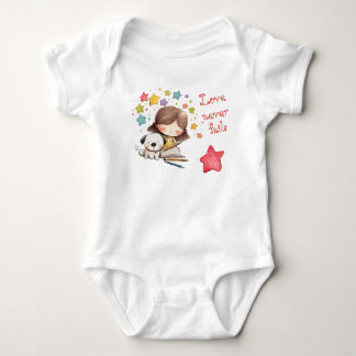 Cute Religious Colourful Girl Dog Stars Childhood Baby Bodysuit