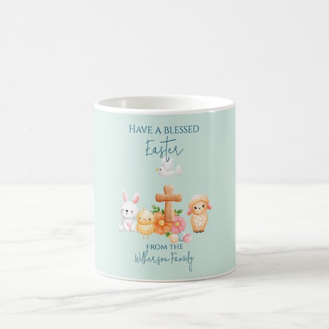 Cute Religious Easter Animals Coffee Mug (Center)