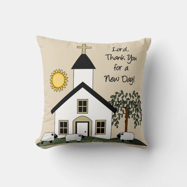 Cute Religious Throw Pillow (Front)
