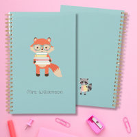 Cute renard avec livres Planificateur