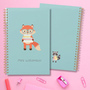 Cute renard avec livres Planificateur