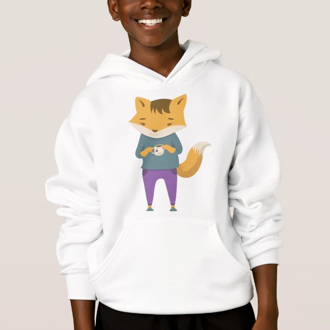 Cute renard avec tasse de thé (Devant)