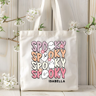 Cute Repeat Spooky Halloween Ghost Personalized Tote Bag