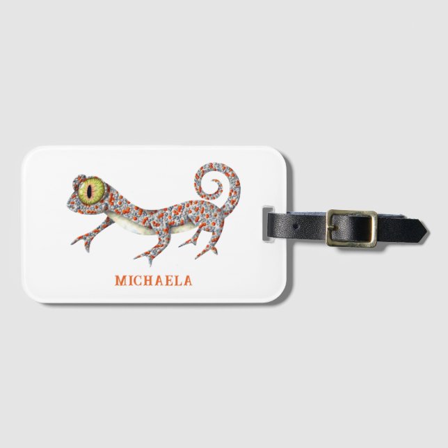 Cute Reptile Personalized Luggage Tag (Front Horizontal)