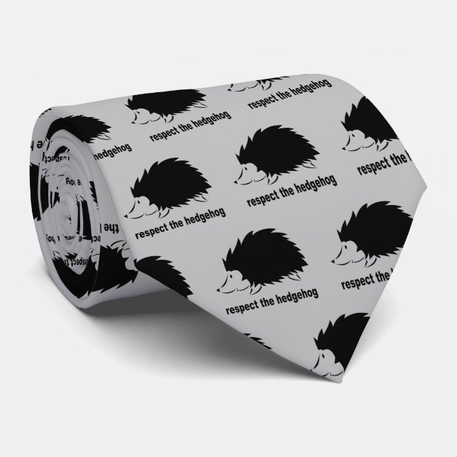 Cute Respect the Hedgehog Tie (Rolled)