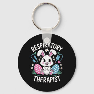 Cute Respiratory Therapist Rt Bunny Ears Easter Eg Keychain