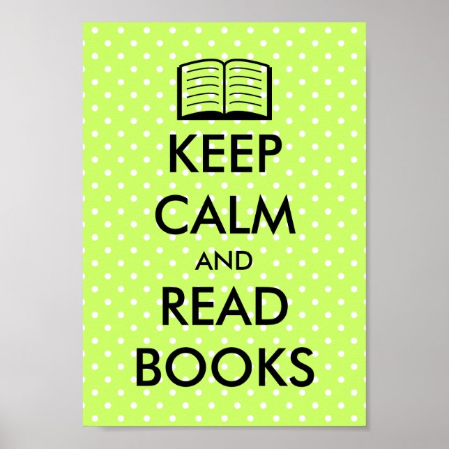 Cute Restez calme et lisez les livres poster impri (Devant)