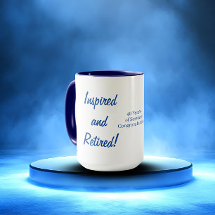  Cute Retire Typography Blue Personalize Mug