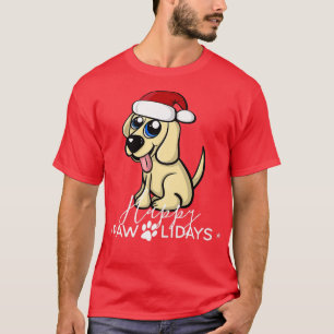 Cute Retriever Golden Puppy Funny Dog Christmas  T-Shirt