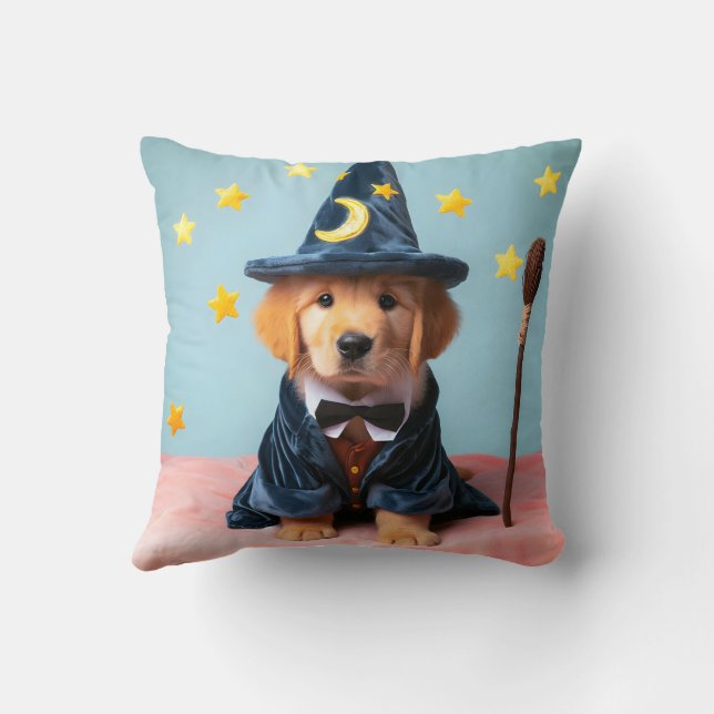 Cute Retriever Wizard Pillow (Back)