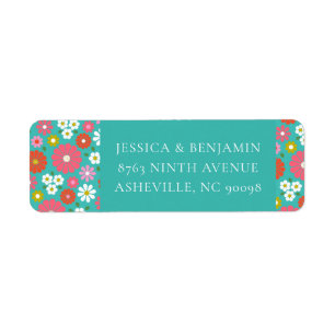 Cute Retro 60s Flower Turquoise Baby shower person