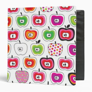 Cute retro apple pattern binder