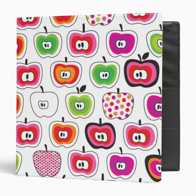 Cute retro apple pattern binder (Front/Inside)