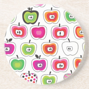 Cute retro apple pattern coaster