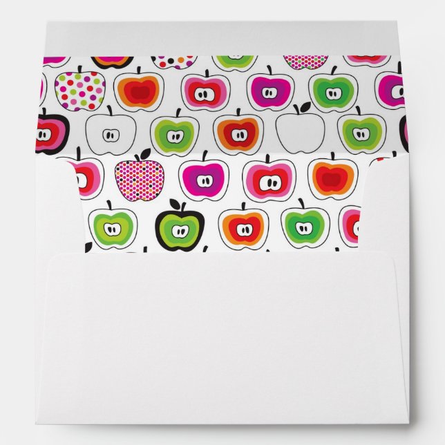 Cute retro apple pattern envelope (Back (Bottom))
