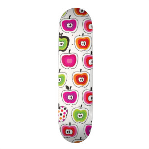 Cute retro apple pattern skateboard